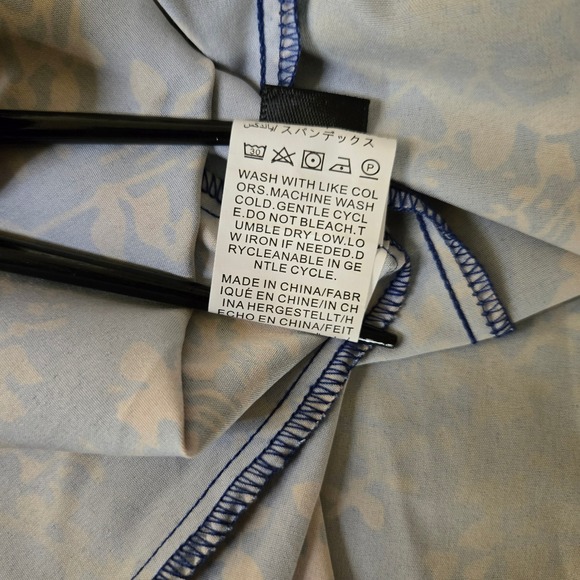 Blue Rose Gold Floral Foil Maxi Dress Bustier Smocked 0XL Plus Size SHEIN Curve - Picture 6 of 6